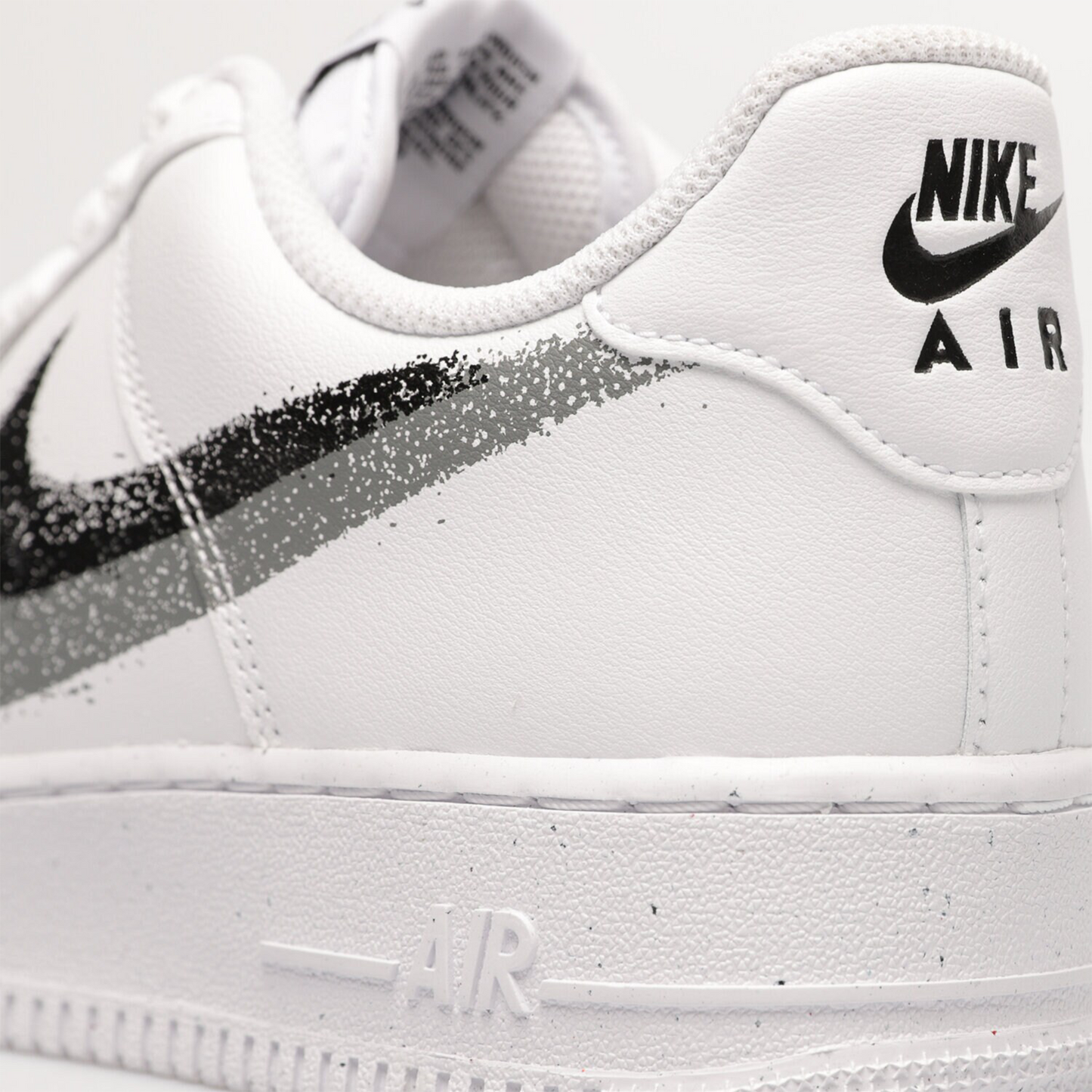 NIKE air Force 1 'Spray Paint Swoosh White Black Grey